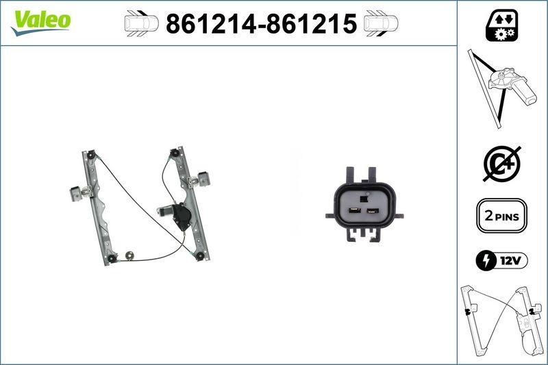 VALEO 861214 Fensterhebersystem ohneKomfort FL