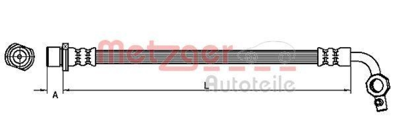 METZGER 4110100 Bremsschlauch f&uuml;r TOYOTA HA rechts