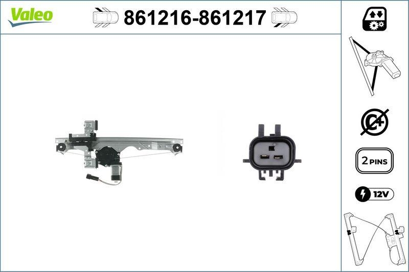 VALEO 861217 Fensterhebersystem ohneKomfort RR