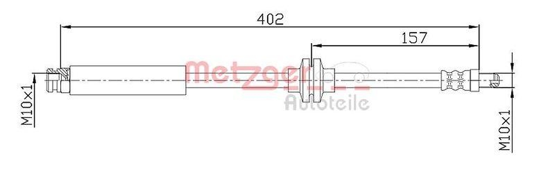 METZGER 4110108 Bremsschlauch f&uuml;r FIAT/OPEL VA links/rechts