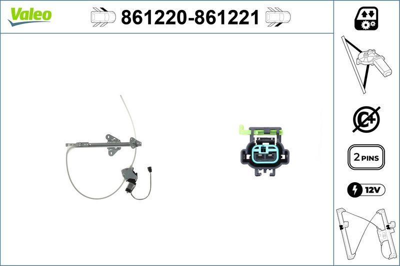VALEO 861221 Fensterhebersystem ohneKomfort FR