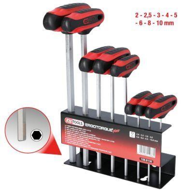 KS TOOLS 158.8130 T-Griff-Innensechskant-Schlüssel-Satz