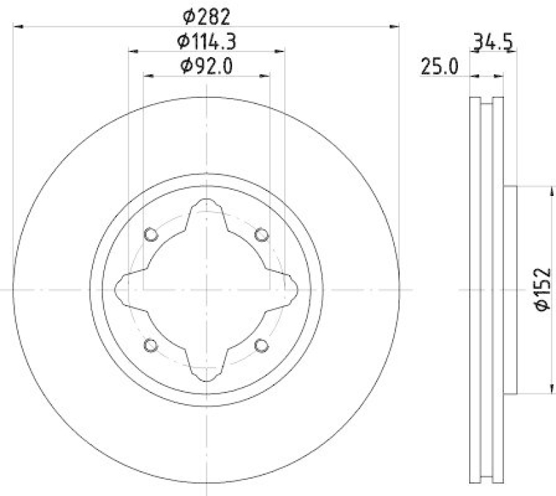 HELLA 8DD 355 104-971 Bremsscheibe für HONDA