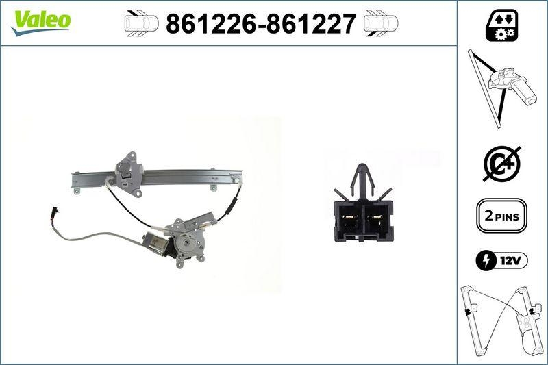 VALEO 861226 Fensterhebersystem ohneKomfort RL Nissan