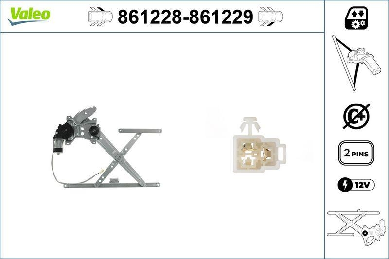 VALEO 861228 Fensterhebersystem ohneKomfort FL Toyota
