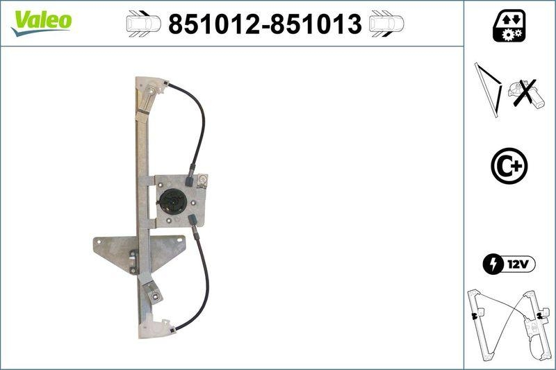 VALEO 851012 Fensterheber (ohne Motor) vorne links Citr C3