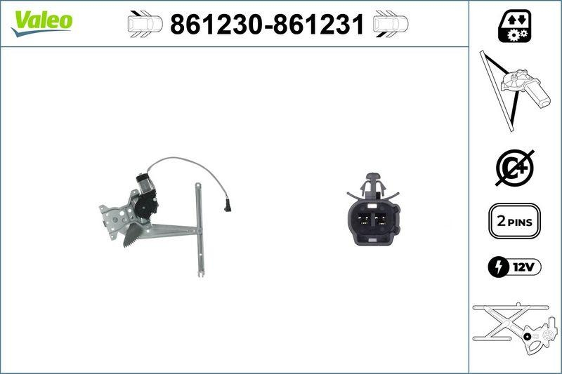 VALEO 861230 Fensterhebersystem ohneKomfort RL Toyota