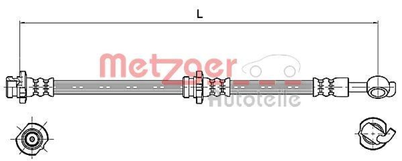 METZGER 4110129 Bremsschlauch f&uuml;r NISSAN HA links