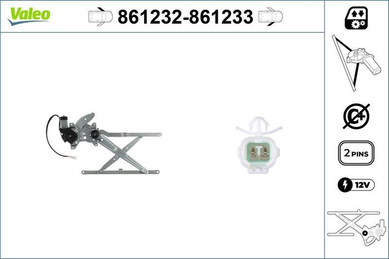 VALEO 861233 Fensterhebersystem ohneKomfort FR Toyota