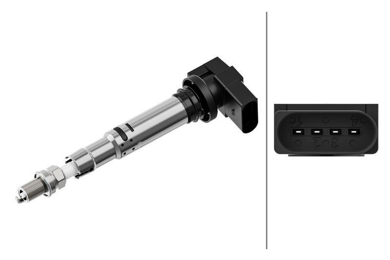 HELLA 5DA 193 175-501 Zündspule, 4 polig für AUDI/VW/SKODA/SEAT