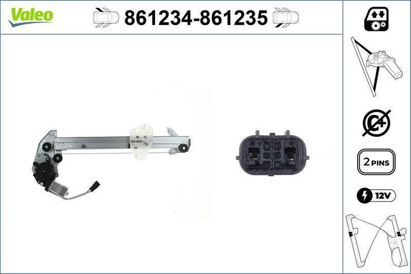 VALEO 861234 Fensterhebersystem ohneKomfort RL