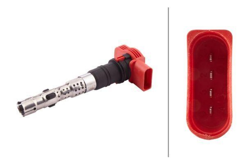 HELLA 5DA 193 175-591 Zündspule, 4 polig für AUDI