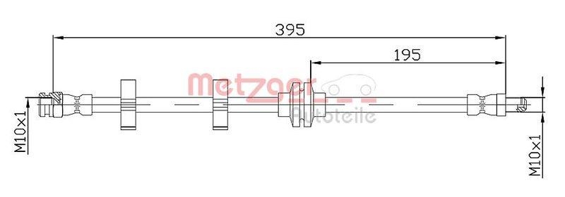 METZGER 4118402 Bremsschlauch f&uuml;r ALFA VA links/rechts