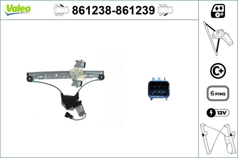 VALEO 861239 Fensterhebersystem mit Komfort FR Ford