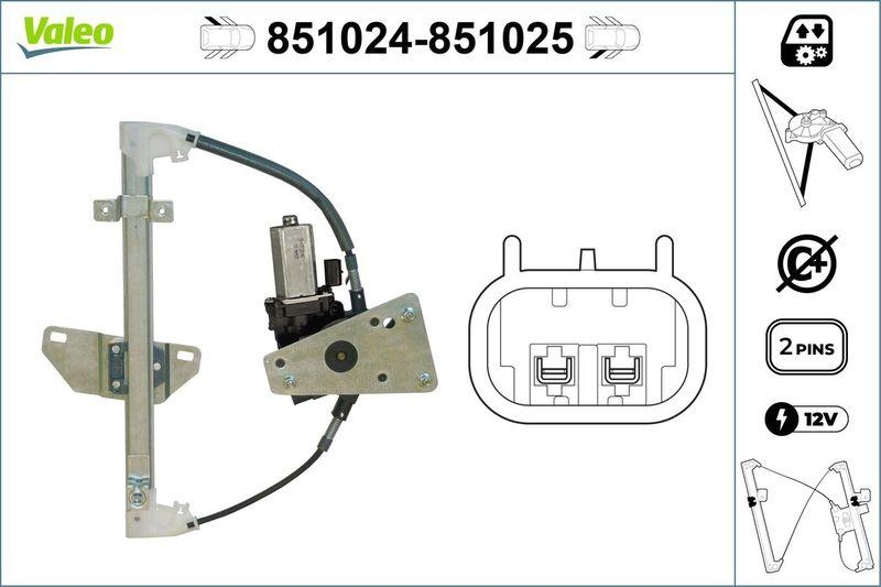 VALEO 851024 Fensterheber hinten links Nissan QASHQAI