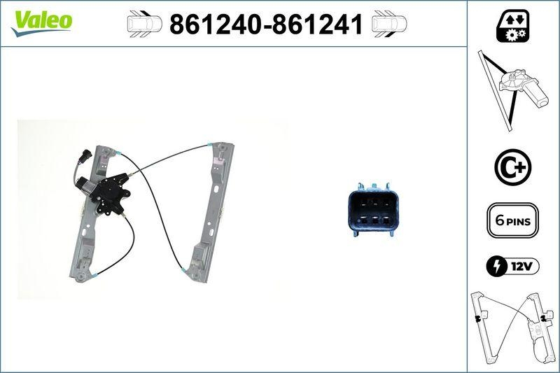 VALEO 861241 Fensterhebersystem mit Komfort FR Ford