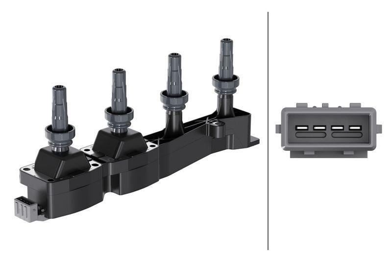 HELLA 5DA 193 175-731 Z&uuml;ndspule, 4 polig f&uuml;r P.S.A