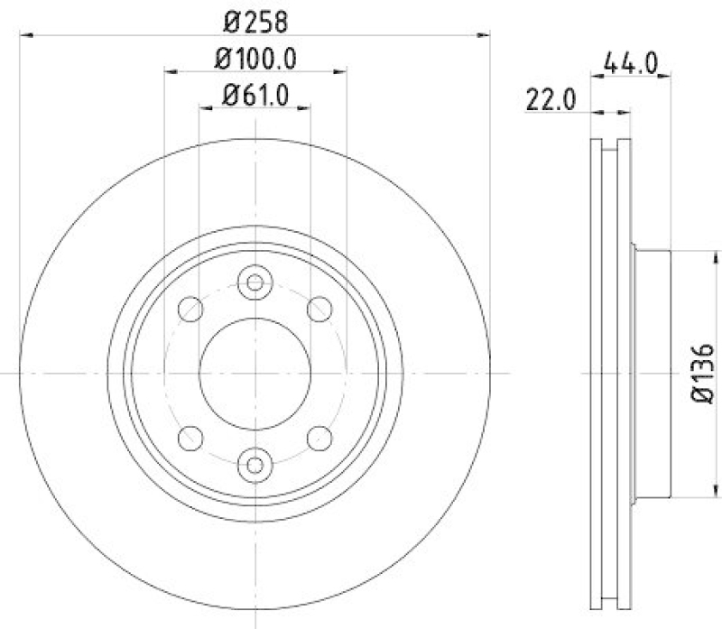 HELLA 8DD 355 119-461 Bremsscheibe für DACIA/RENAULT/SMART