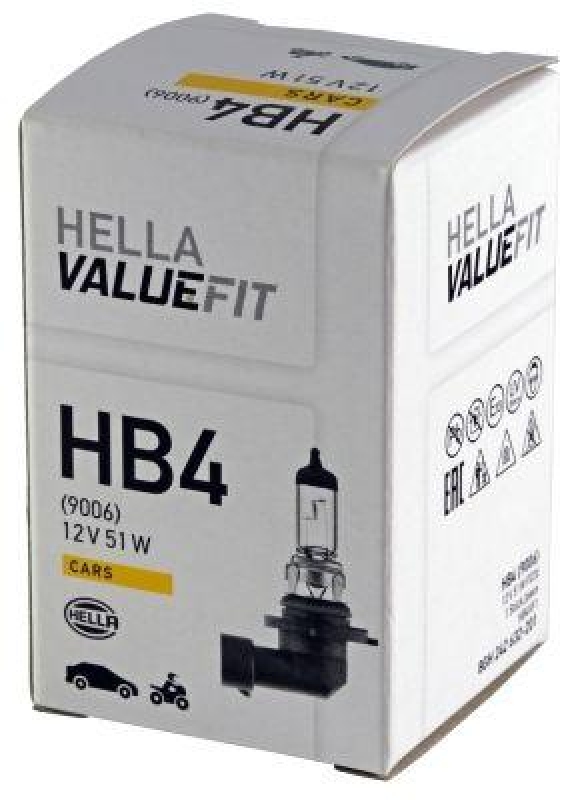 HELLA 8GH 242 632-201 Glühleuchte 12V HB4 P22d