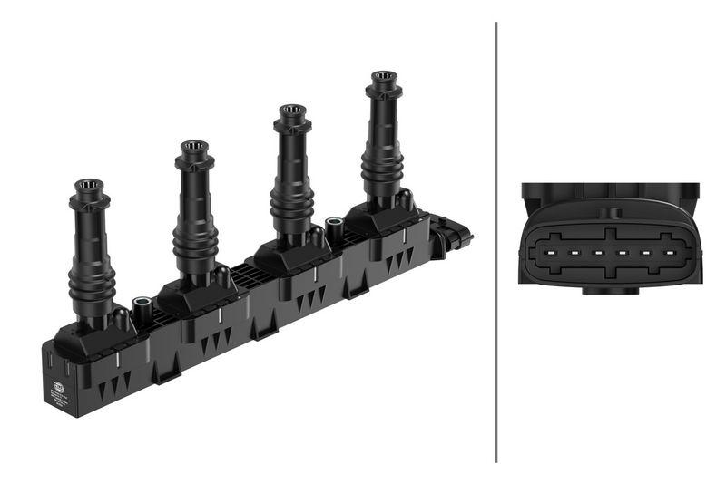 HELLA 5DA 193 175-861 Zündspule, 6 polig für OPEL