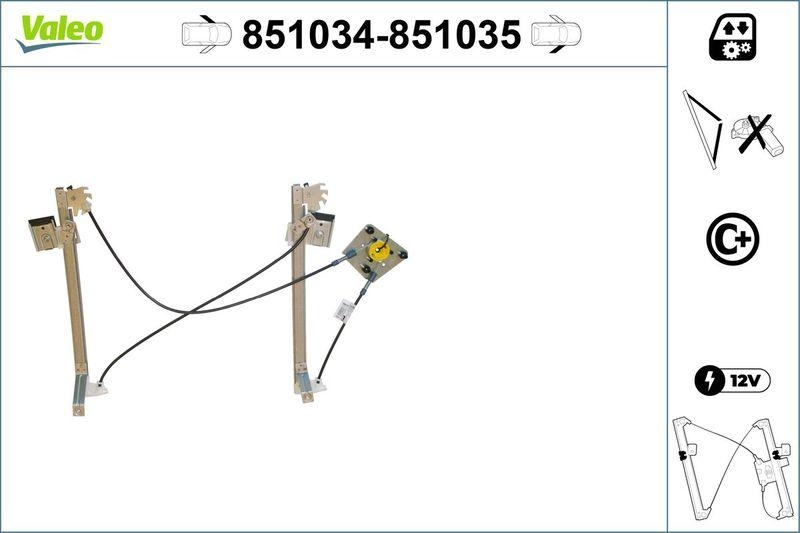 VALEO 851034 Fensterheber (o. Motor) vorne links Seat IBIZA