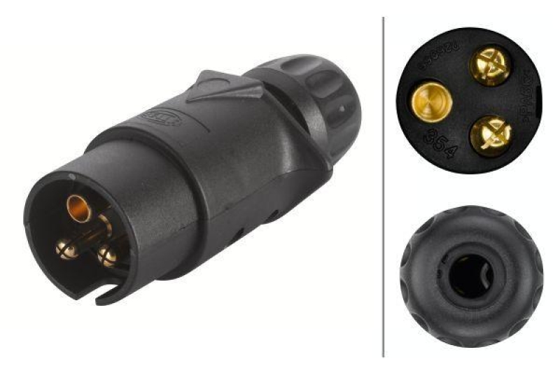 HELLA 8JA 002 263-031 Stecker, 3 polig Schraubkontakt