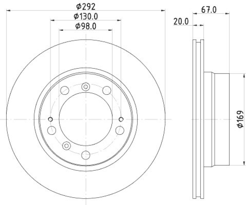 HELLA 8DD 355 105-721 Bremsscheibe f&uuml;r PORSCHE BOXSTER (986)