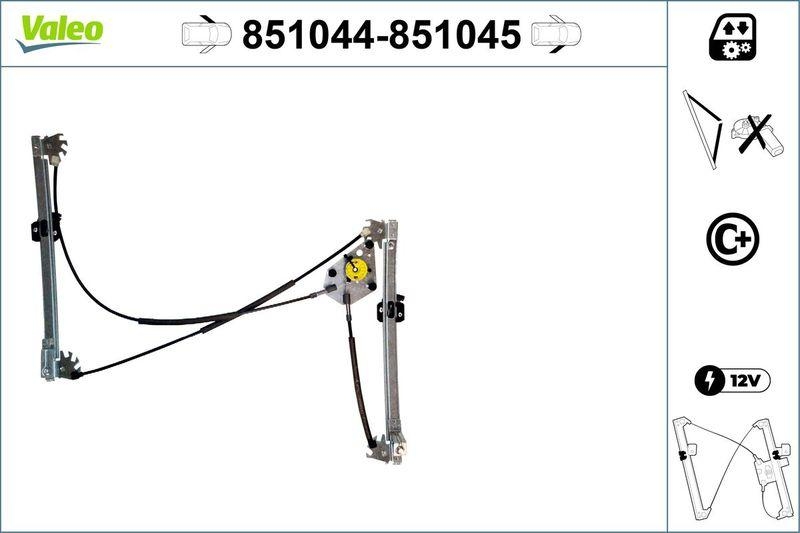 VALEO 851044 Fensterheber (o. Motor) vorne links VW POLO