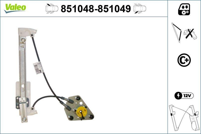 VALEO 851048 Fensterheber (ohne Motor) hinten links VW POLO