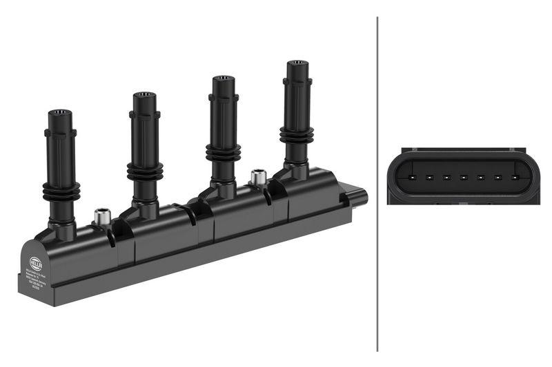 HELLA 5DA 358 000-341 Zündspule, 7 polig für OPEL