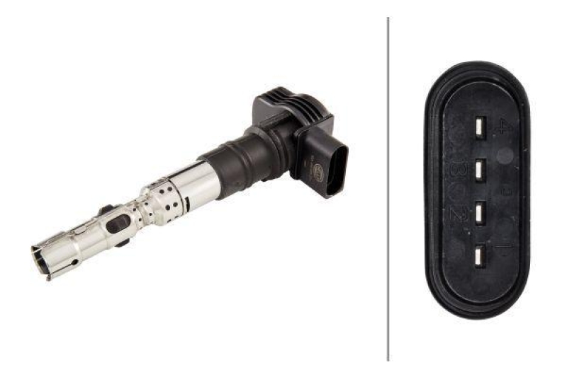 HELLA 5DA 358 000-371 Zündspule, 4 polig für VW