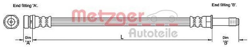 METZGER 4110231 Bremsschlauch f&uuml;r FORD VA links/rechts