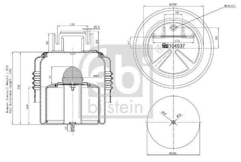 FEBI BILSTEIN 104537 Luftfederbalg mit Isolierhaube für Volvo