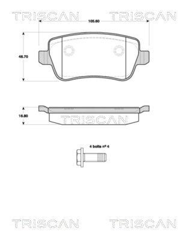 TRISCAN 8110 15043 Bremsbelag Hinten f&uuml;r Fiat Croma