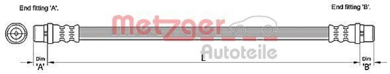 METZGER 4110254 Bremsschlauch f&uuml;r AUDI VA links/rechts