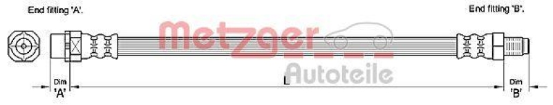 METZGER 4110270 Bremsschlauch f&uuml;r BMW HA links/rechts