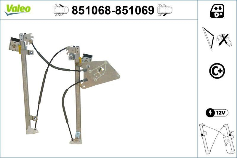 VALEO 851068 Fensterheber (ohne Motor) vorne links Opel MERIV