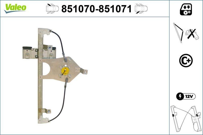 VALEO 851070 Fensterheber (ohne Motor) hinten links Opel MERIV
