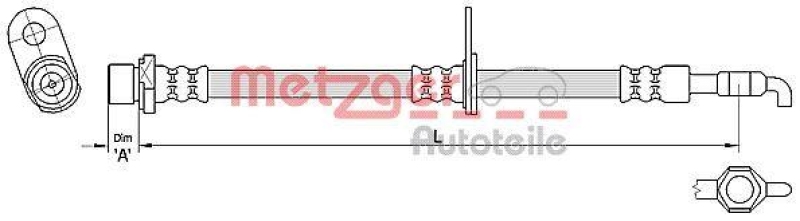 METZGER 4110285 Bremsschlauch f&uuml;r TOYOTA VA links