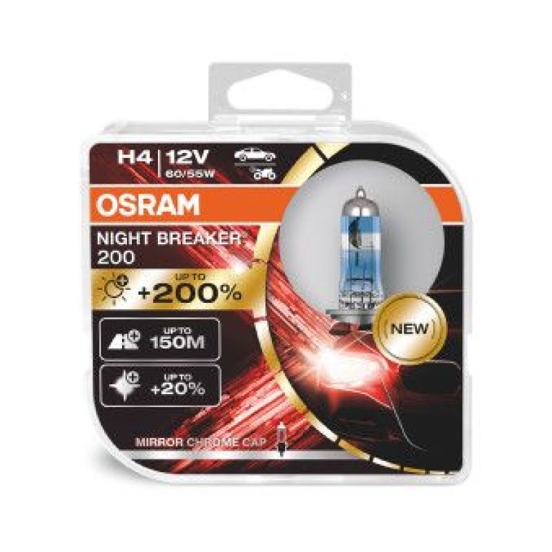 OSRAM 64193NB200-HCB Glühlampe Night Breaker 200 H4 Duo Box