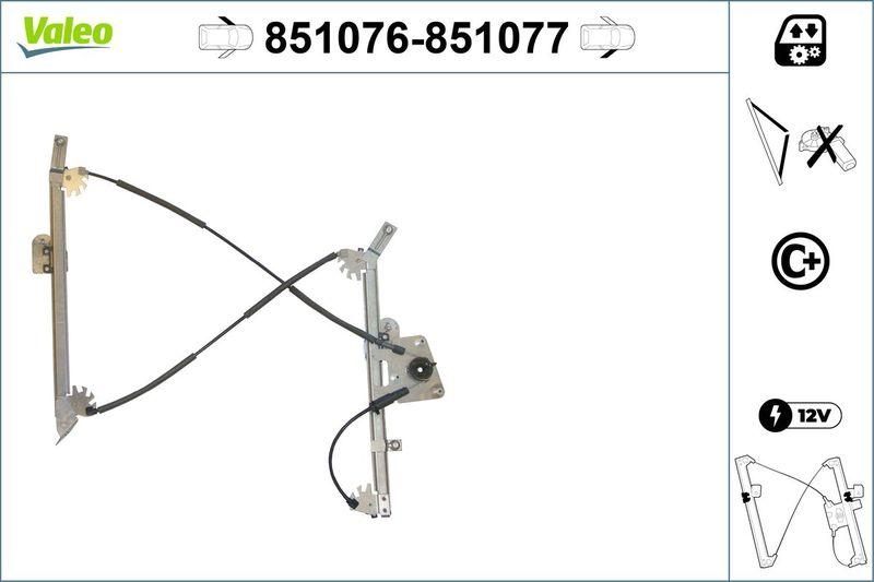 VALEO 851076 Fensterheber (o. Motor) vorne links BMW 1