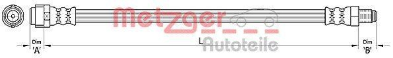 METZGER 4110317 Bremsschlauch f&uuml;r MB HA links/rechts