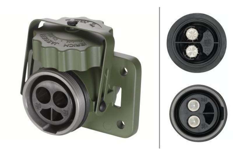 HELLA 8JB 001 935-051 Steckdose, 2 polig Aluminium