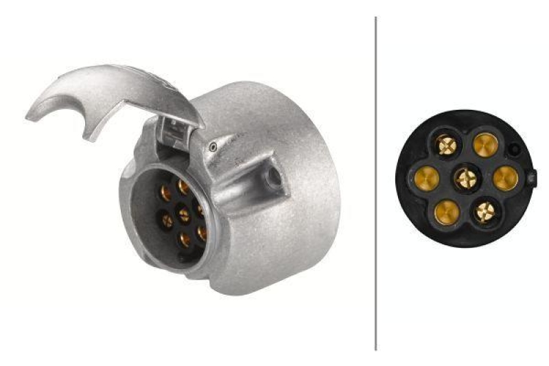 HELLA 8JB 001 941-041 Steckdose, 7 polig Flachstecker