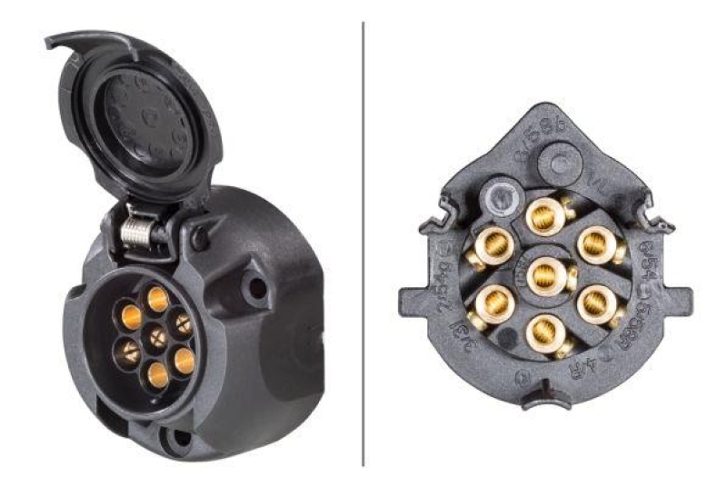 HELLA 8JB 001 943-003 Steckdose K 18, 7 polig DIN/ISO 1724, Zinnbronze