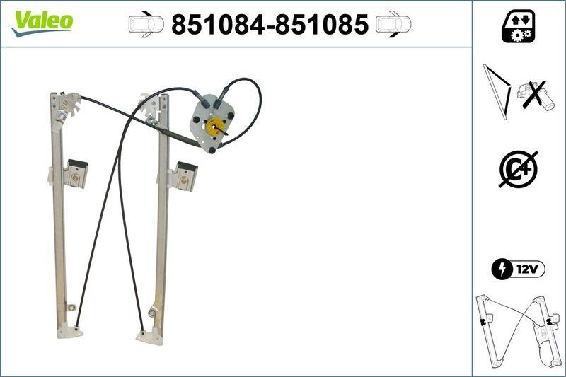 VALEO 851084 Fensterheber (o. Motor) vorne links VW TRANSP