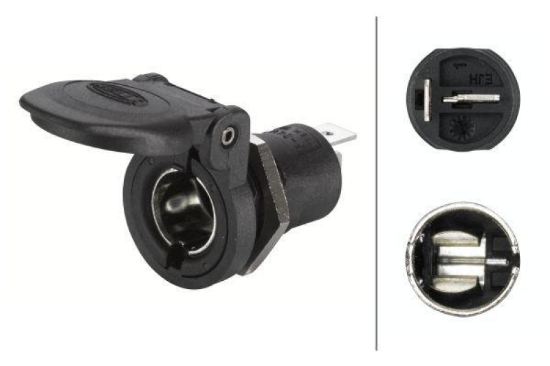 HELLA 8JB 001 946-092 Steckdose, Flachstecker