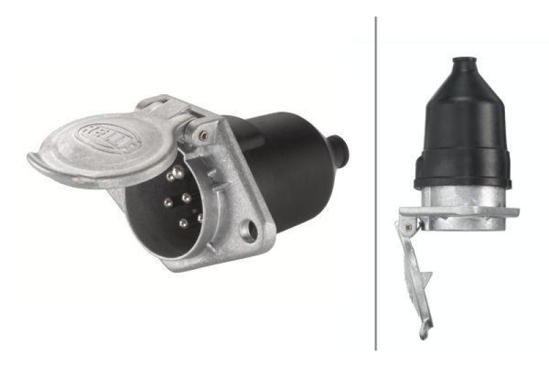 HELLA 8JB 003 833-031 Steckdose, 7 polig Flachstecker, Metall