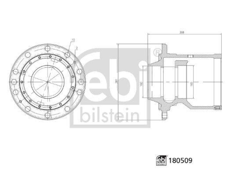 FEBI BILSTEIN 180509 Radnabe ohne Radlager f&uuml;r DAF