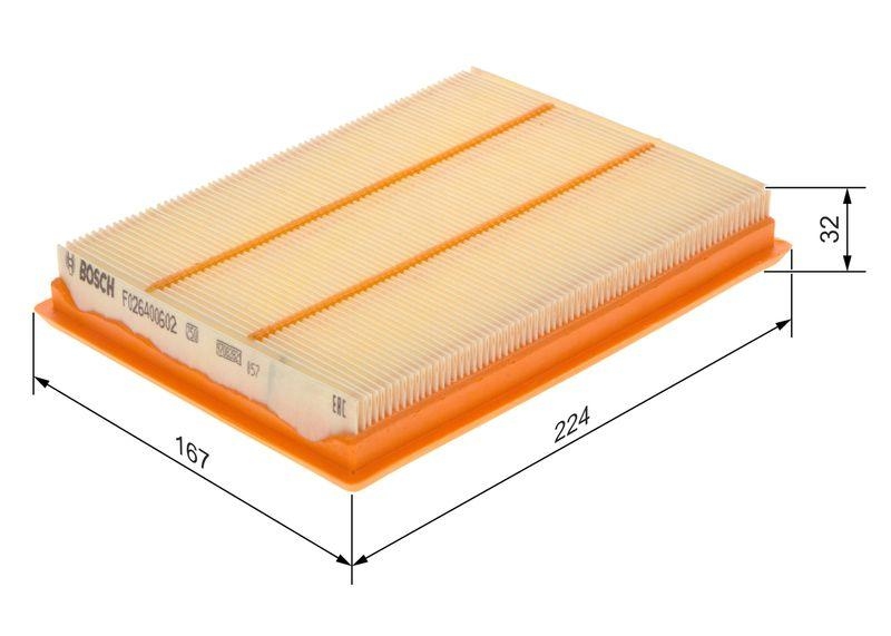 Bosch F 026 400 602 Luftfiltereinsatz S0602